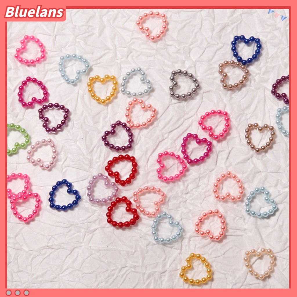 [BLM] 50pcs Kuku Jantung Dekorasi Gloss Tiga Dimensi Tidak Luntur Desain Berongga DIY Kuku Mutiara Imitasi Pesona Manikur Desain Manicure Store Supply