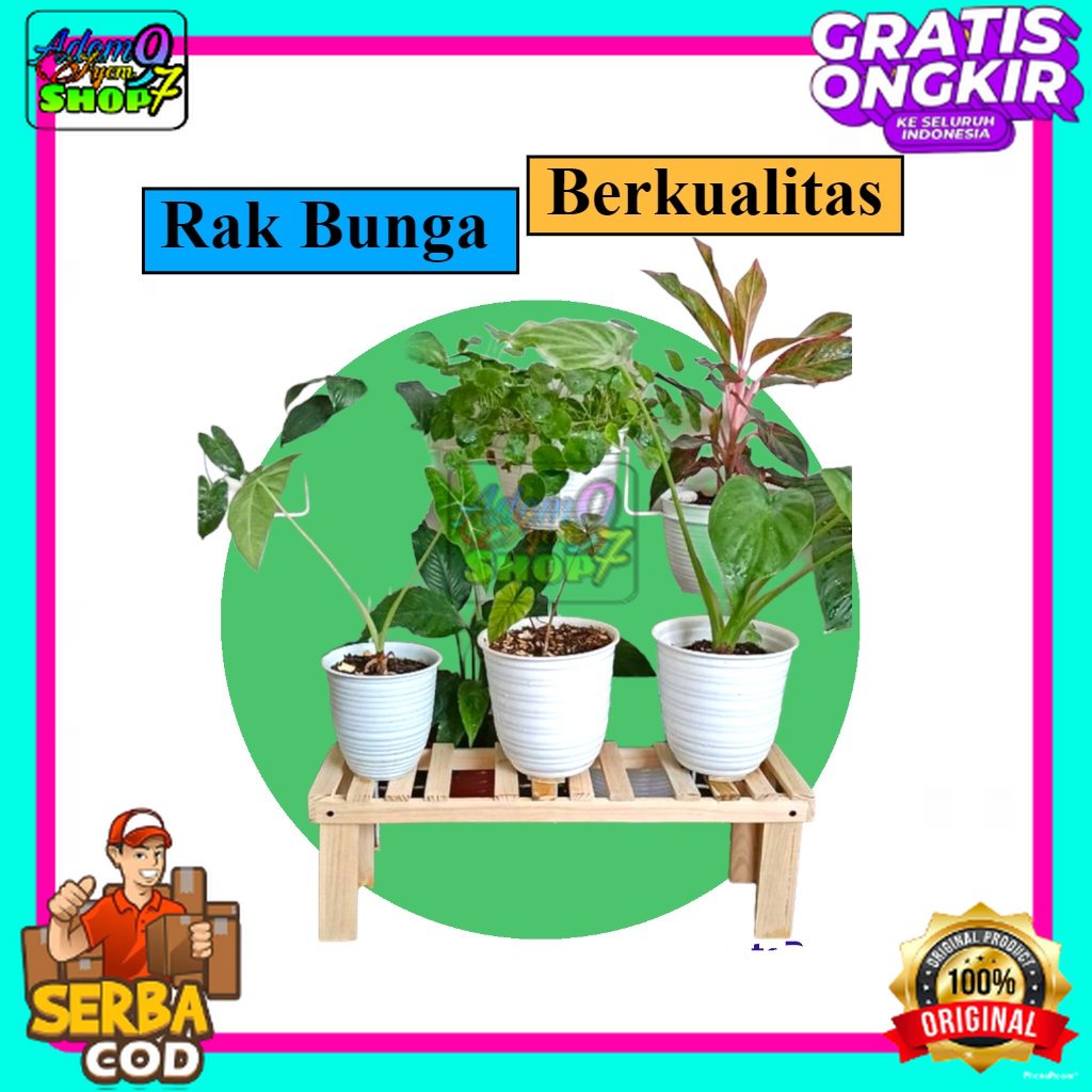 Standing pot bunga kayu jati belanda / STANDING POT / rak tanaman