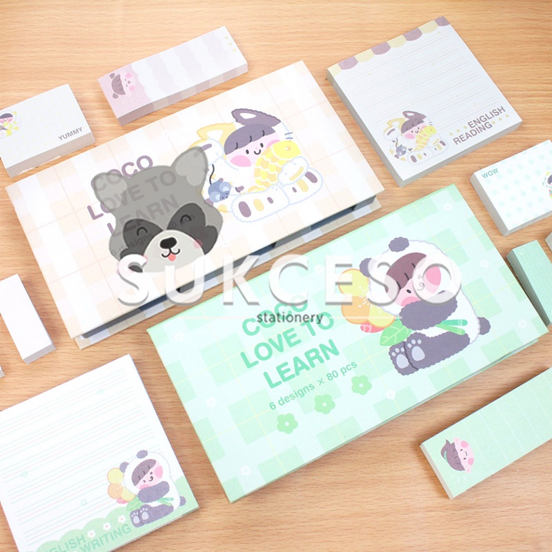 

Coco Love To Learn Sticky Notes SET / Memo Notes Tempel Motif Lucu / Kertas Memo