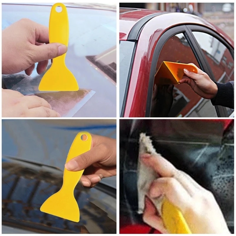 Kaca Mobil Vinyl Film Wrapping Scraper Kuning Plastik Stiker Mobil Beauty Squeegee Auto Window Windshield Salju Air Alat Pembersih Otomotif Styling Aksesoris