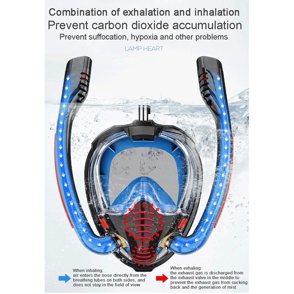 Masker Snorkeling Masker Diving Snorkeling Full Face Dengan 180panoramic
