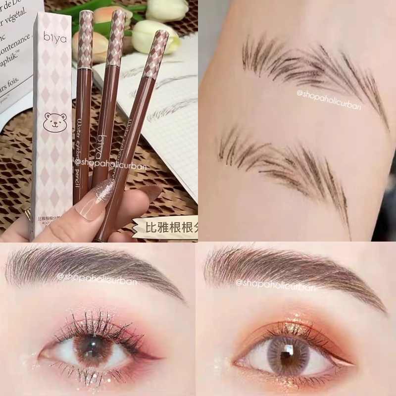 BIYA Eyebrow Pen Menggambar Alis dan Bulu Mata Eyelash Pen Eyeliner Liquid 4D Waterproof