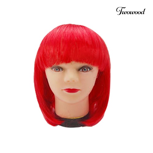 Twowood Fashion Wanita Poni Pendek Bobo Gaya Cosplay Pesta Wig Sopak Periwig