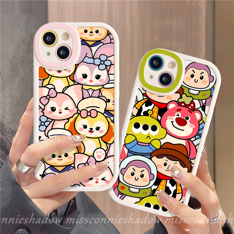 Casing StellaLou Kartun Untuk Oppo A55 A76 A58 A78 A17 A96 A57 A95 A16 A54 A15 A5s A16K A12 A17K A53 A9 A5 A7 A74 A3S A31 Reno 8T 7Z 8 5 7 A16E A77s A92 A1K Beruang Strawberry Lucu Manyo