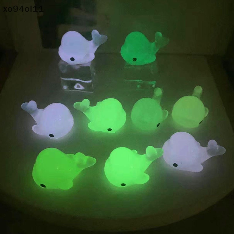 Xo 5Pcs Luminous Mini Resin Dolphin Dashboard Mobil Mainan Angka Dekorasi Taman Rumah OL