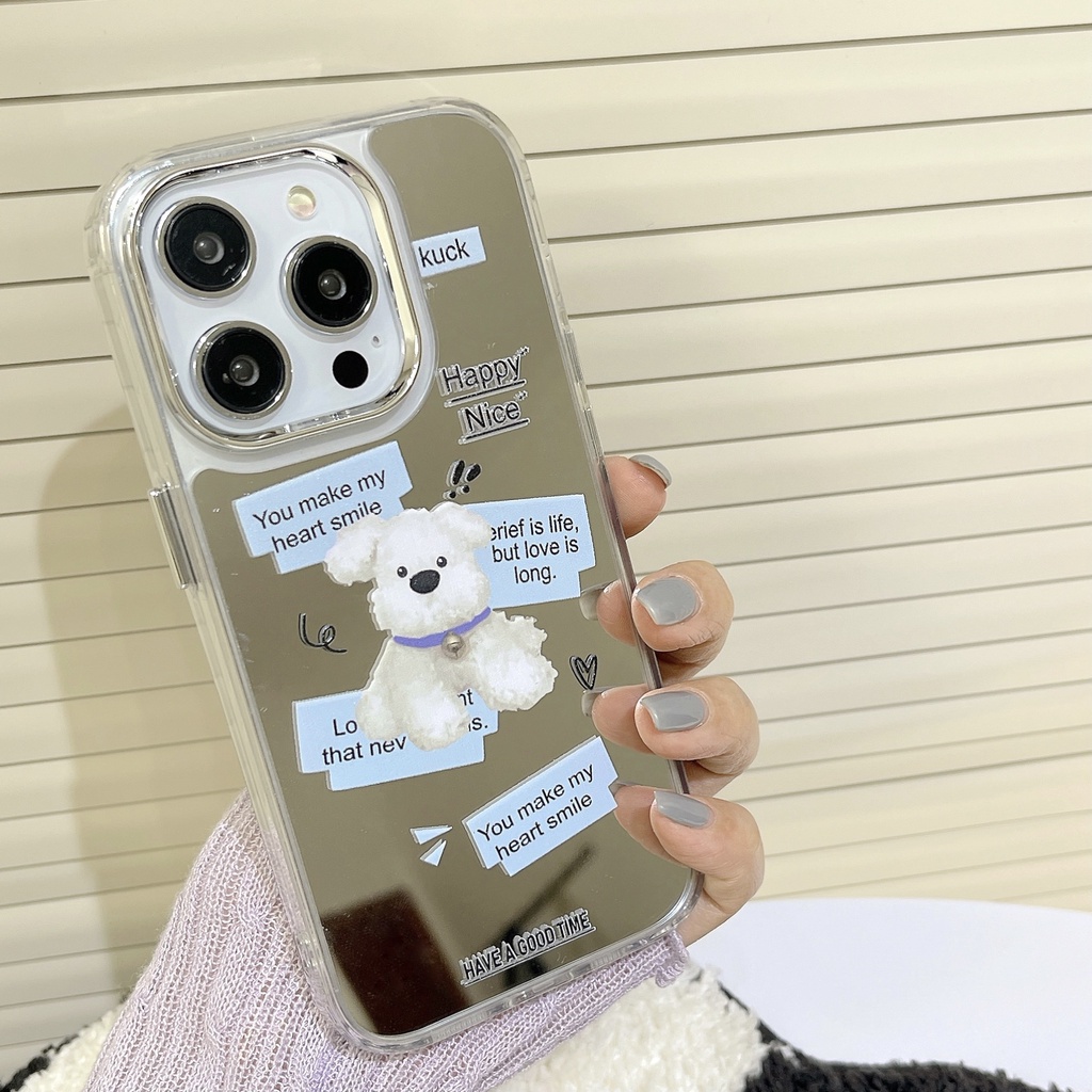 Cocok Untuk Iphone14 Pro Max iPhone Phone Case Permukaan Cermin Kamera Perlindungan Shockproof Kuat Kompatibel Dengan Iphone13 13pro 13prm iPhone 11 7Plus 8Plus Xr XS 12 Pro Max Phone Case