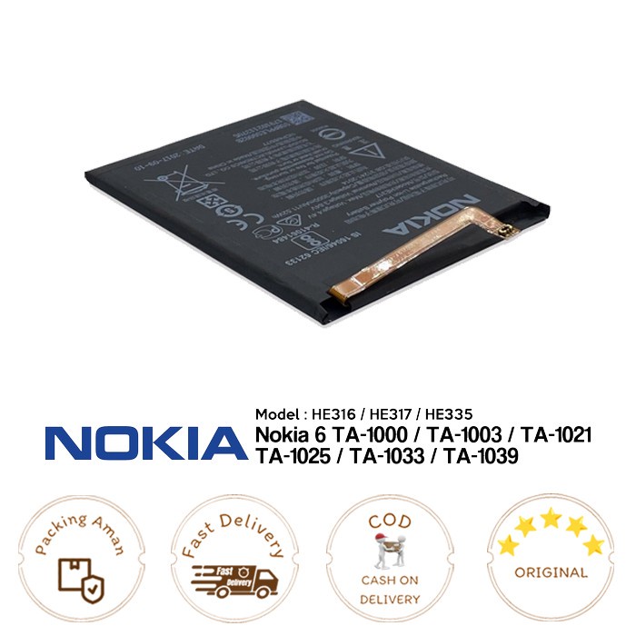Baterai NOKIA 6 TA-0 TA-3 TA-1021 TA-1025 TA-1033 TA-1039 ORI