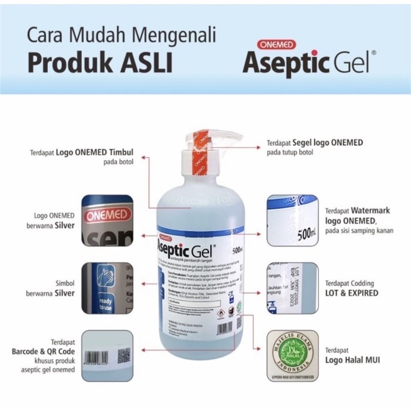 ASEPTIC GEL 500ML ONEMED HAND SANITIZER DISINFEKTAN MEDICALONLINE MEDICAL ONLINE