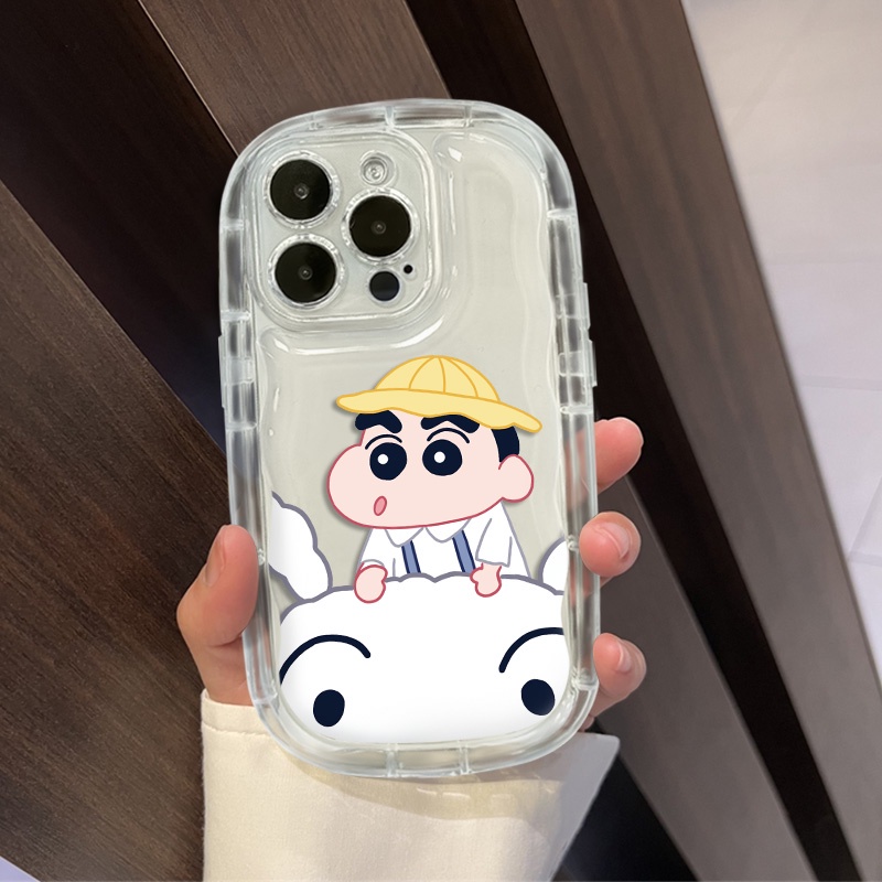 IPHONE Casing Ponsel Shin Chan Kompatibel Untuk Iphone14 13 12 11 Pro Max XS X Xr8 +7Plus Casing Silikon Lembut Shockproof Cover Cell Precticer