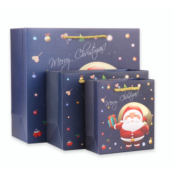 

[SC] Paper Bag Natal Goodie Bag Natal Biru Santa Christmas - Donker