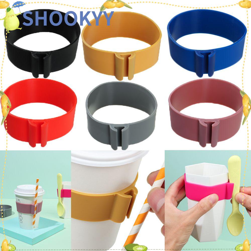 Chookyy Silicone Cup Sleeves Reusable Anti-Panas Insulasi Panas Non-slip Tatakan Gelas Teh Mug Holder