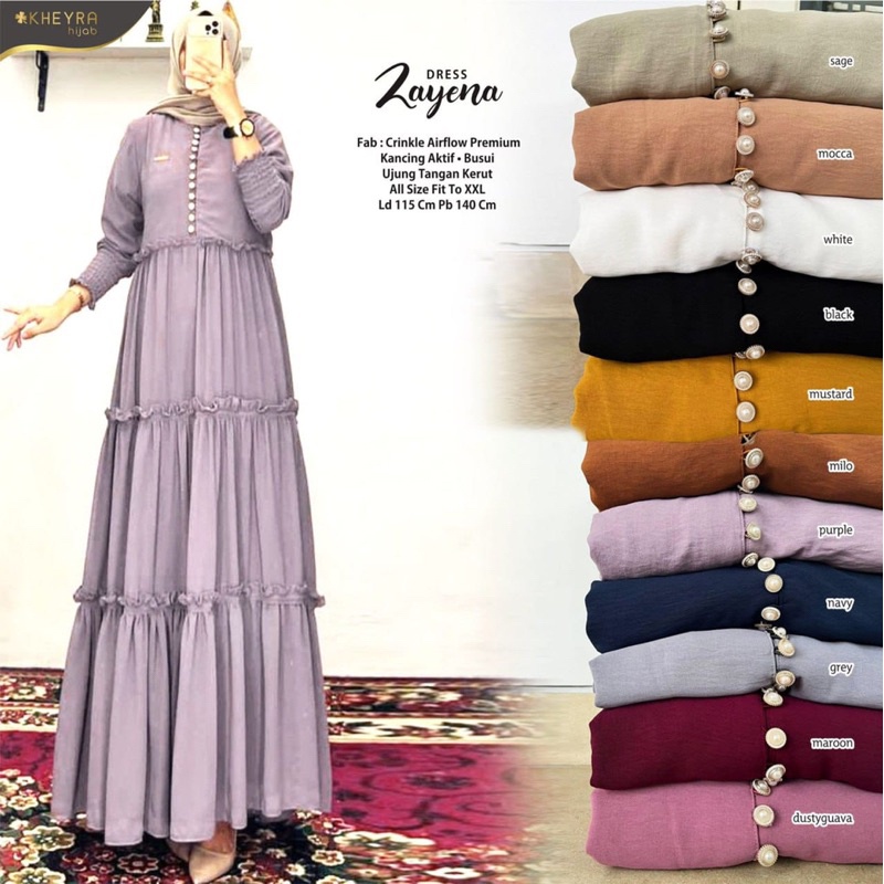 ZAYENA DRESS ORI KHEYRA | Ld115 Crinkle Airflow Premium