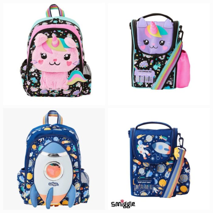 Tas Smiggle Lunch Bag, Backpack Koala, Sky Hi Roket, Bunny, Rhino/kado