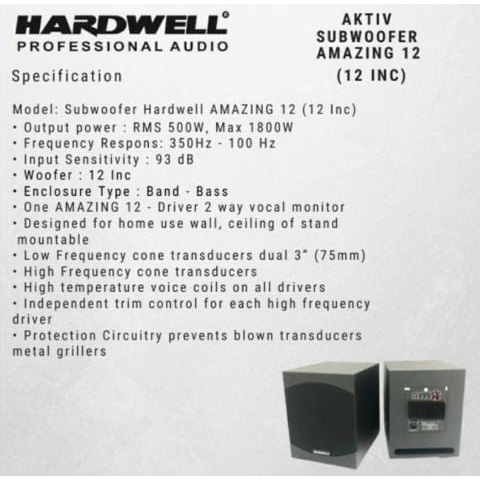 speaker subwoofer HARDWELL amazing 12