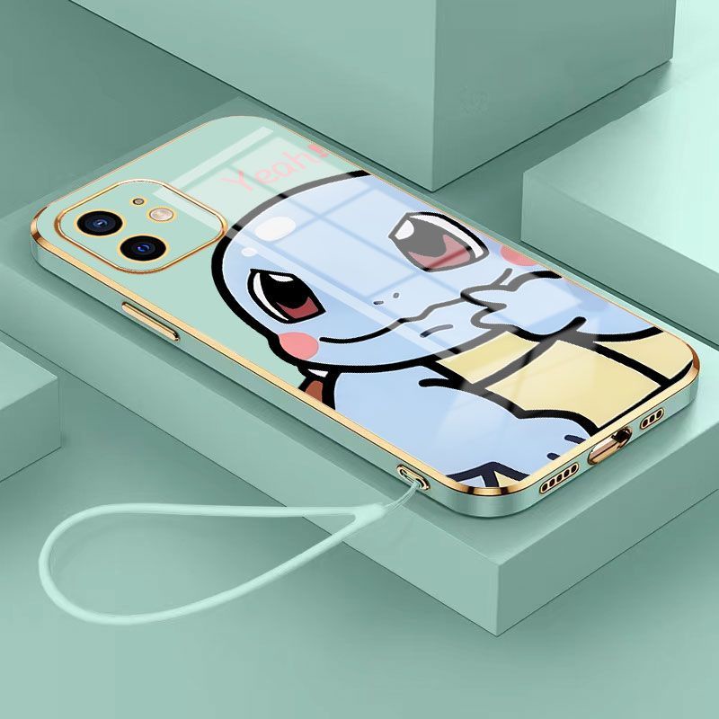 【Free Lanyard】Casing For Infinix Hot 11 2021 8 Pro 9 9 Pro 9 Play 10 Play 11 Play 10T 10s NFC 11s NFC Spark 12 12i Summer New Design 2023 Pokemon Squirtle Cute Anime Cartoon Phone Case Stitch Soft TPU Plating Shockproof Back Cover