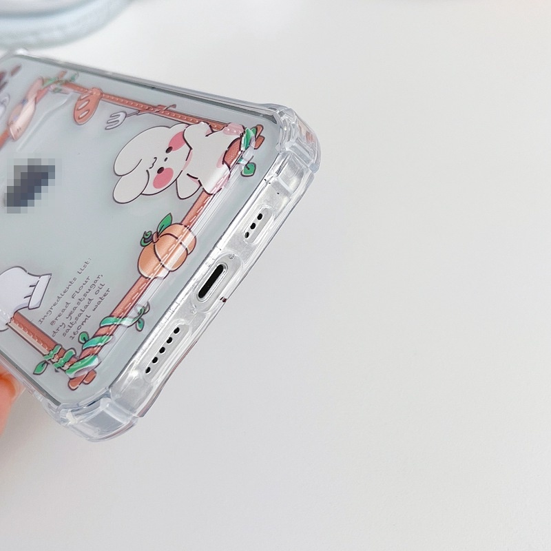 Card Case Bunny Coffee Bread Soft Case HP iP iPhone 14 13 12 11 Pro X XS XR Max 7 8 + Plus Clear FTD Casing Apple