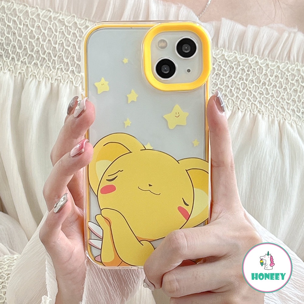 IPHONE Fashion 3in1 Lovely Animal Phone Case Untuk Iphone11 12 /12pro 13 14 Pro Max XR Xs7 8 Plus Transparan Shockproof Lembut TPU Penutup Belakang