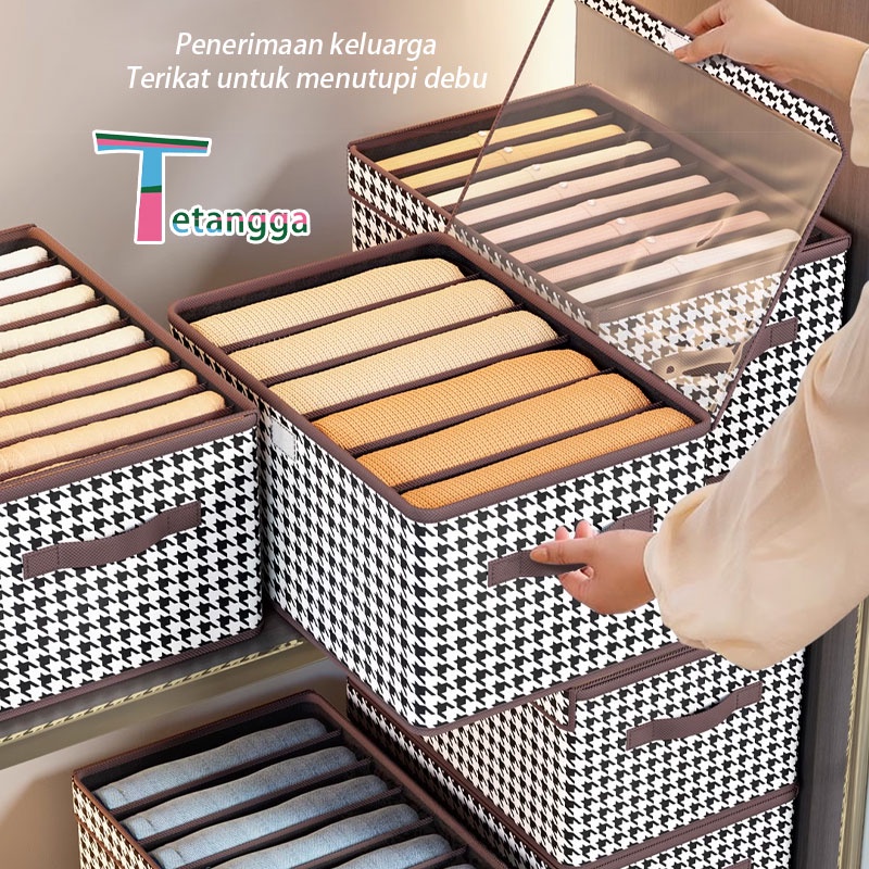 Box Organizer Besar Kotak Penyimpanan Lipat Transparant / Storage Baju Tempat Pakaian Serbaguna