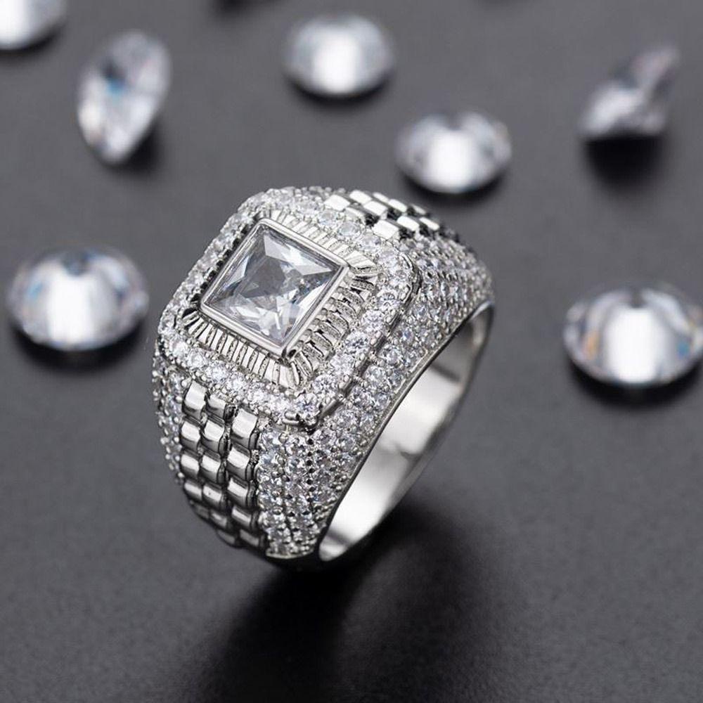 Mxbeauty Pria Cincin Emas Kepribadian Trendi Hadiah Ulang Tahun Cincin Jari Beberapa Ukuran Paduan Vintage Gaya Korea Ring