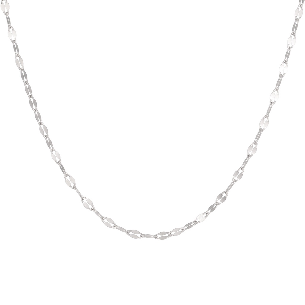 Full -line Lip Chain Sweater Chain Female304 Liontin Rantai Leher Stainless Steel Dengan Rantai Nude Clay Bone Chain Tile Chain
