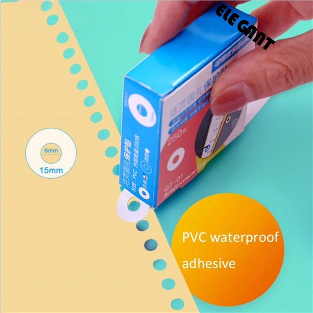 [Elegan] Hole Punch Protector Office 250pcs 15mm Cincin Penguat Siswa Self Adhesive Bulat Stiker