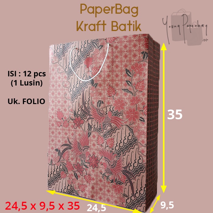 

Bongkar Gudang Paper Bag / Tas Kertas Batik motif Burung MurMer (1 lsn) - Folio