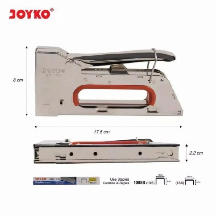 STAPLER TEMBAK BESI GUN TACKER JOYKO GT-701 &amp; BONUS REFILL STEPLES - STAPLER TEMBAK GT701