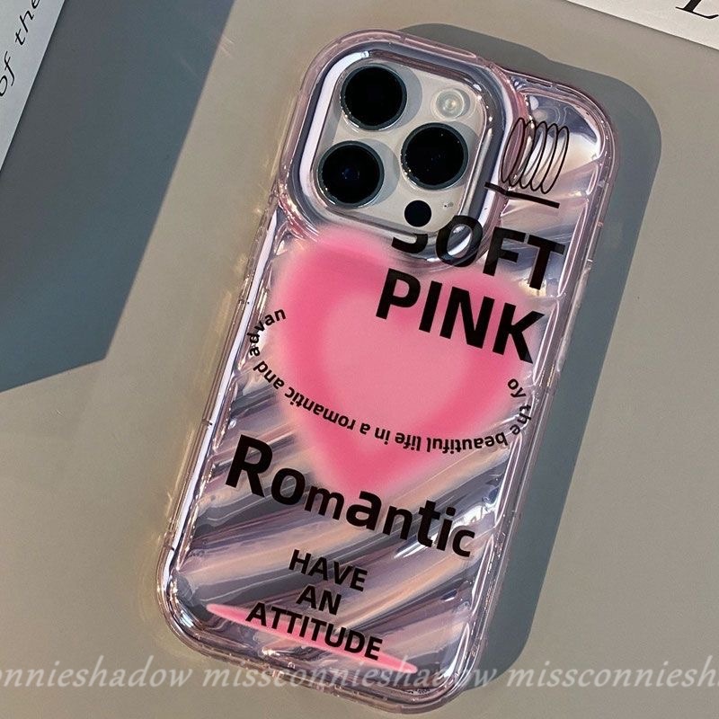 Case Kartu Laser Kreatif Kompatibel Untuk IPhone 7Plus XR 12 14 13 11 Pro MAX 6 6S 8 7 Plus X XS MAX 8Plus SE 2020 3D Stereo Kerut Romantis Mewah Dazzle Warna Cinta Hati Case