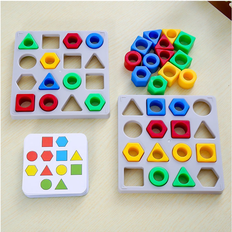 New Geometric Color and Shape Matching Game, Interaksi Orang Tua-Anak, Puzzle Anak Dan Mainan Edukasi Dini