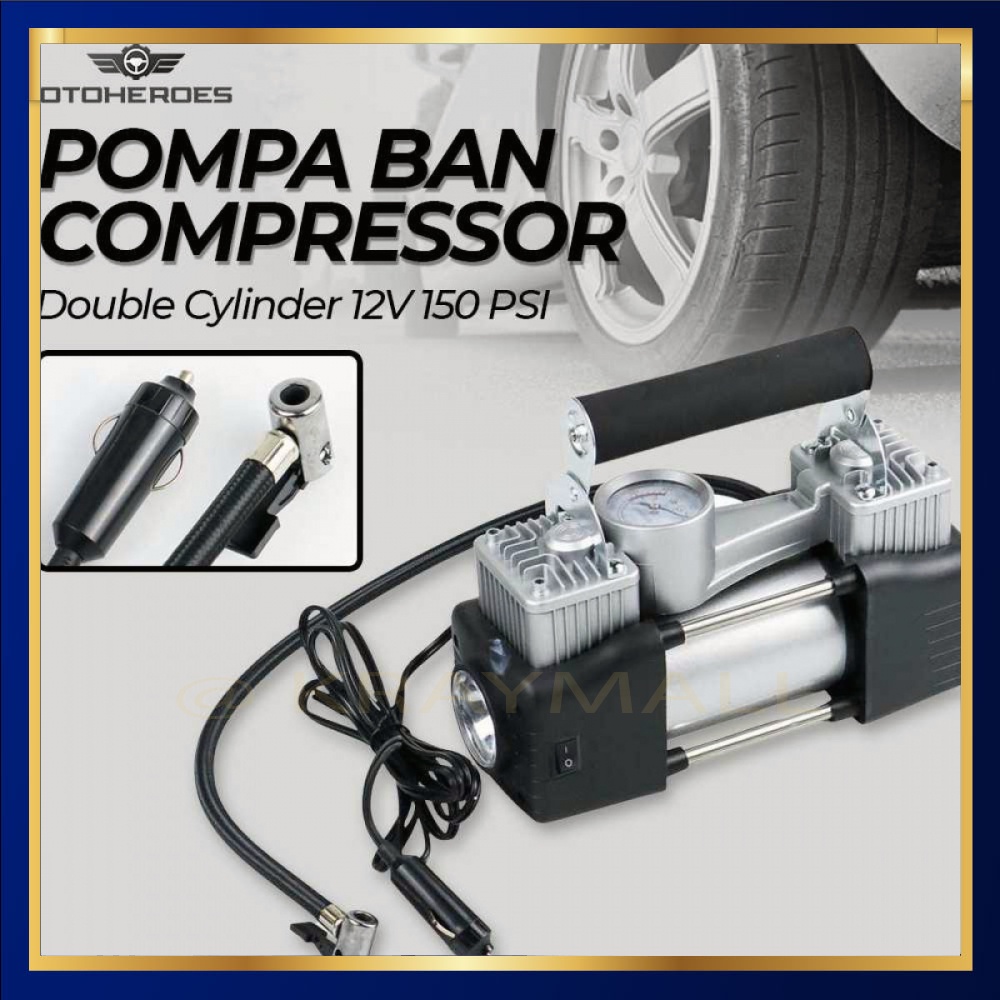 Pompa Ban Compressor Double Cylinder 12V 150 PSI - 628-4X4