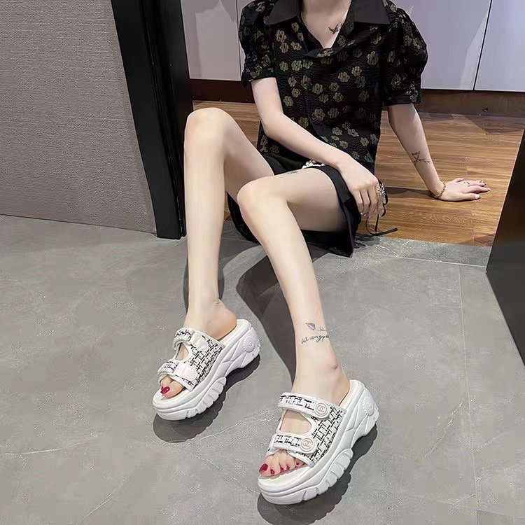 COD POS 699 Sandal Wedges Hak Tinggi Slip On Plaftrom Wedges Wanita Premium