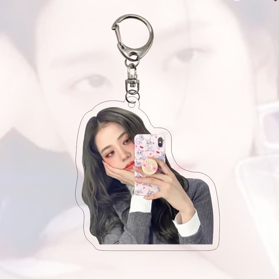 1pc Jisoo Black-Pink Gantungan Kunci Akrilik Black Pink Kim Jisoo Key Ring Gantung