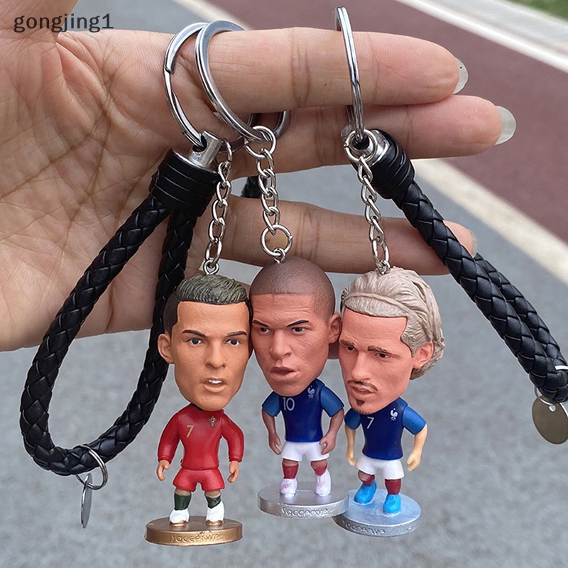 Ggg 1PC Boneka Pemain Bola Figure Gantungan Kunci Mini Kartun Kerajinan Football Star ID