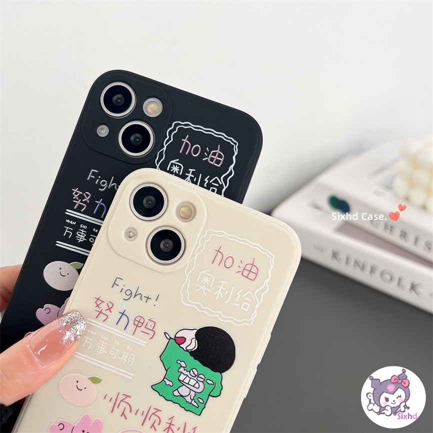 IPHONE Kompatibel Untuk Iphone8 7Plus X Xs Xr Untuk Iphone11 14 13 12 Pro Max SE2020 Xs Max 6 6s Plus Crayon Baru Xiaoxin Kartun Silicon Phone Case Lembut Jatuh Perlindungan TPU Cover