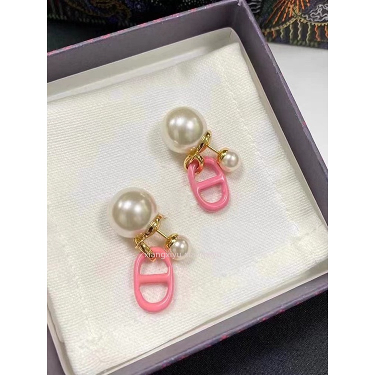 Cd Anting Mutiara Huruf Warna-Warni Anting Premium Mewah Ringan Eropa Dan Amerika Baru