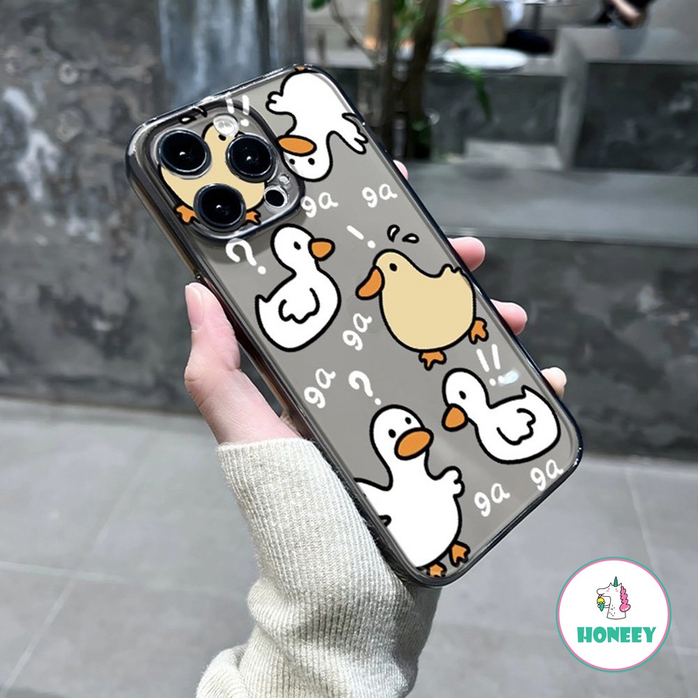 Casing Bebek Lucu Transparan Kompatibel Untuk iPhone 14 Pro 13 12 11 Pro Max X XR 7 8 Plus Soft TPU Shockproof Phone Cover