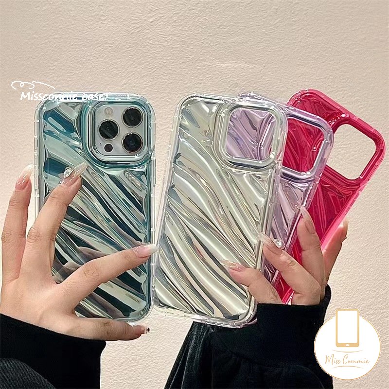 Casing Ponsel Pola Korgasi Stereo Kreatif 3D Kompatibel Untuk IPhone 7Plus Xr11 14 13 12 Pro Max6 6S 7 8 Plus X XS MAX SE 2020mewah Simple Mempesona Kartu Laser Soft Cover