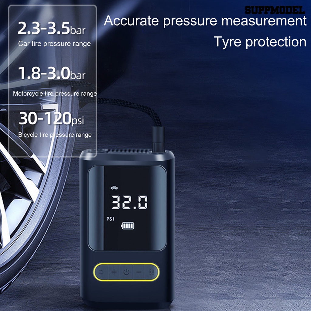 [SM] Kompresor Angin Mini Portable Otomatis Pengisian Dan Berhenti Dengan Pipa Gas 2000mAh Quick Inflation 80W Car Air Pump with Light Car Supply