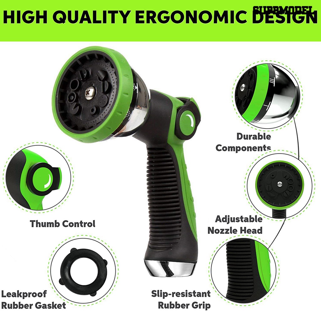 [SM] Selang Air er Tekanan Tinggi Genggam Anti-slip Ergonomis Handle Adjustable Multi Fungsi Cuci Mobil Taman Siram Ugd Perlengkapan Mobil