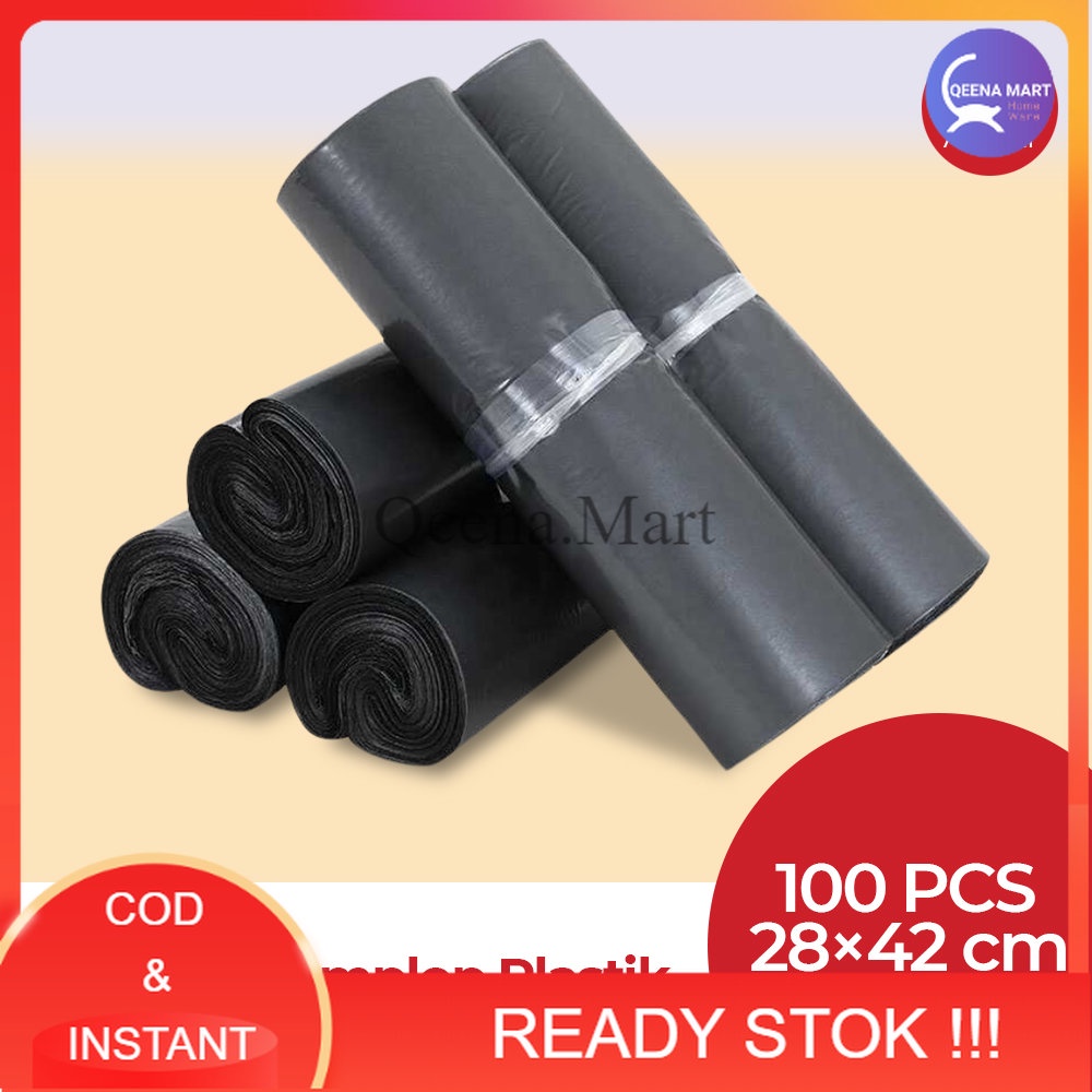 

TaffPACK Kantong Amplop Plastik Packing Polymailer Polybag 100 PCS 28 x42 cm - Black