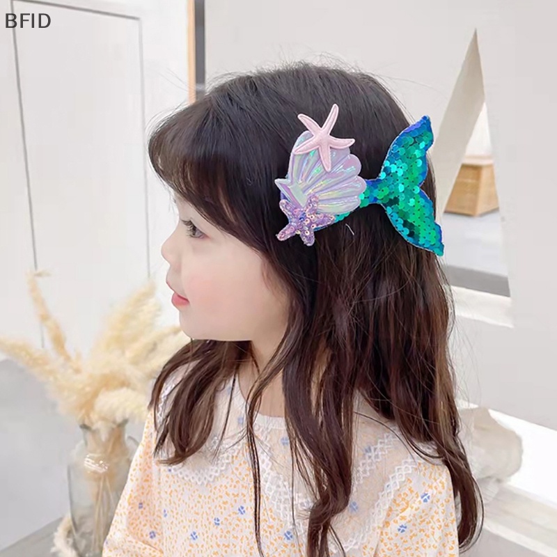 [BFID] Jepit Rambut Mermaid Princess Lucu Baru Anak Perempuan Hair Clip Bows Barrettes [ID]