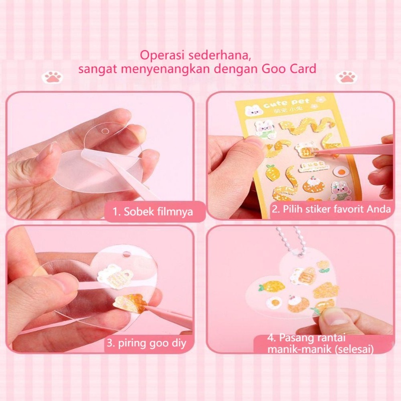 【COD】Set Kartu Stiker Kartun Mewah Dengan Kotak Siswa Indah Dekoratif DIY Bahan Stiker Set