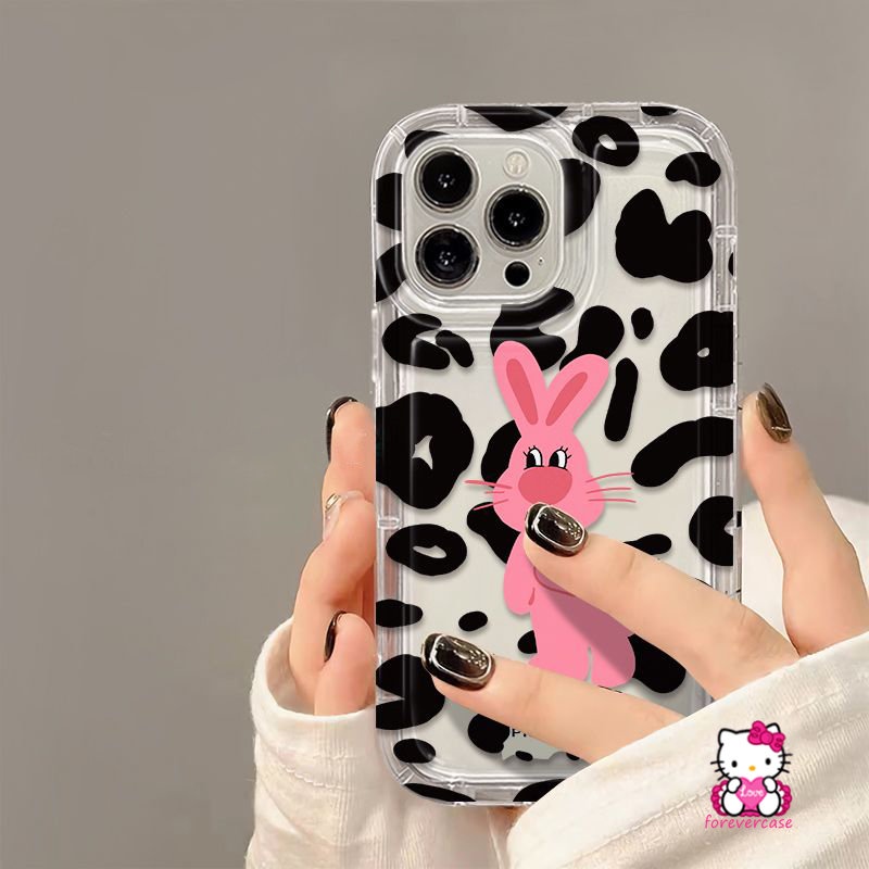 Case Kelinci Pink Motif Leopard Untuk Realme C30 C55 C35 C25Y C25 C21Y C15 C33 C11 2020 C20 C25s C30S C12 C1 C2 C11 2021 C17 C3 9i 6i 5i 5s 5 7i Lovely Love Hati Smile Soft Cover