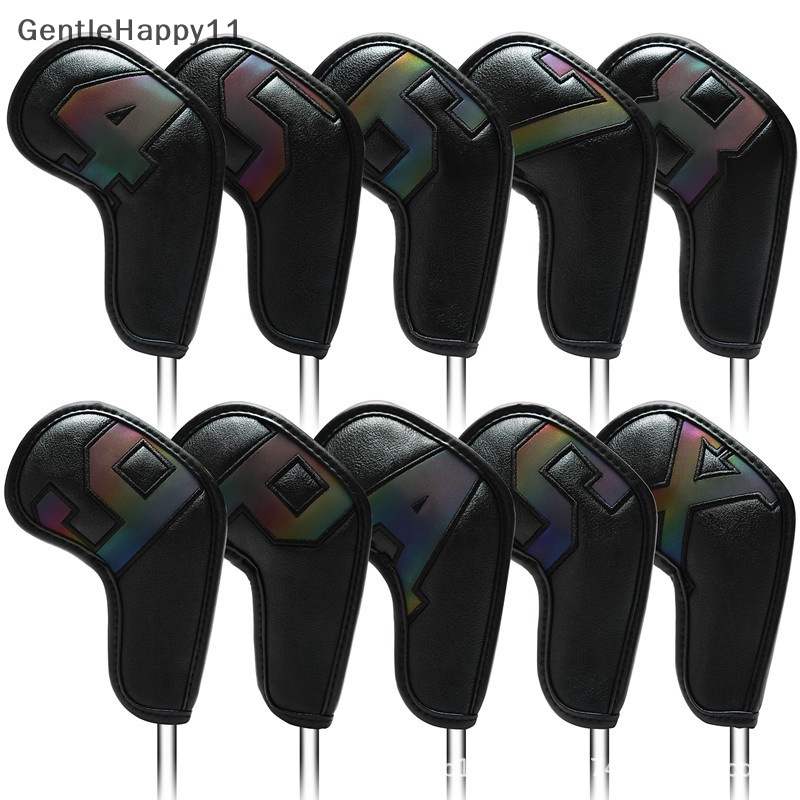 Gentlehappy 10pcs 6warna High-end golf Iron head cover Iron Penutup Kepala Wedge cover 4-9 ASPX id