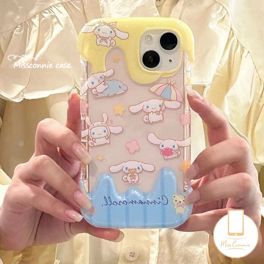 IPHONE Musim Panas Kartun Indah Laurel Dog Case Kompatibel Untuk Iphone11Xr 7Plus 11 13 12 14 Pro Max7 8 Plus X XS Max Permen 3D Es Krim Lembut Tpu Cover