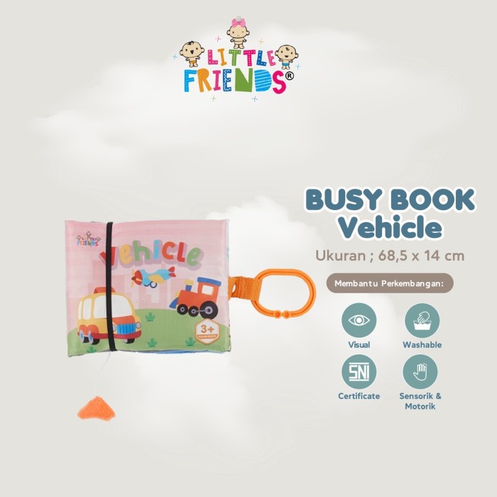 LITTLE FRIENDS Busy Book Montessory Toys Buku Bayi Mainan Edukatif Buku Bantal Bayi