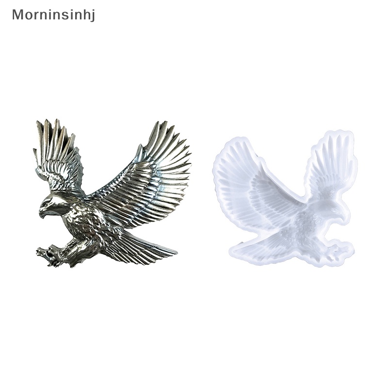 Mornin Owl Ornamen Epoxy Resin Cetakan DIY Hiasan Dinding Desktop Ornamen Setengah Tiga Dimensi Eagle Silicone Mold id