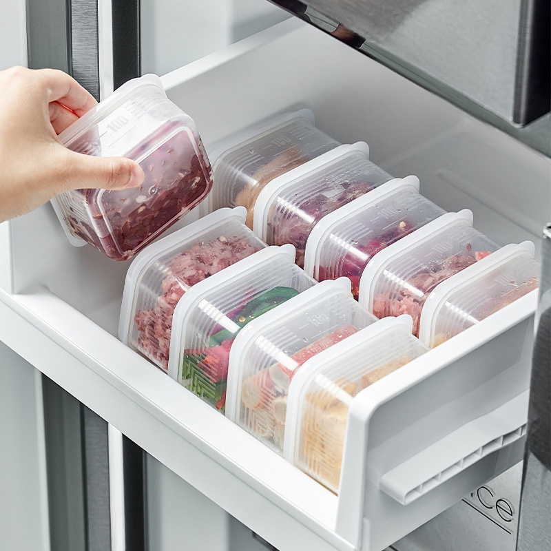 Laci Kulkas Organizer/Kotak Penyimpanan Makanan Wadah Plastik Meal Prep/Refrigerator Shelf Holder Storage Box/Kitchen Sealed Organizer