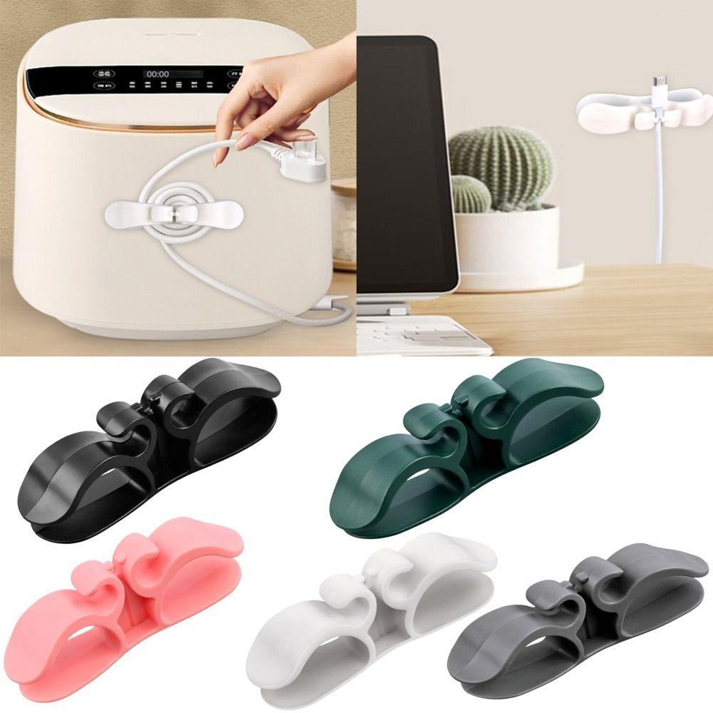 TOP Plug Holder Desktop Organizer Penjepit Perapih Kabel Data Organizer Cable Management Cable Winder Cord Organizer Perangkat Lilitan