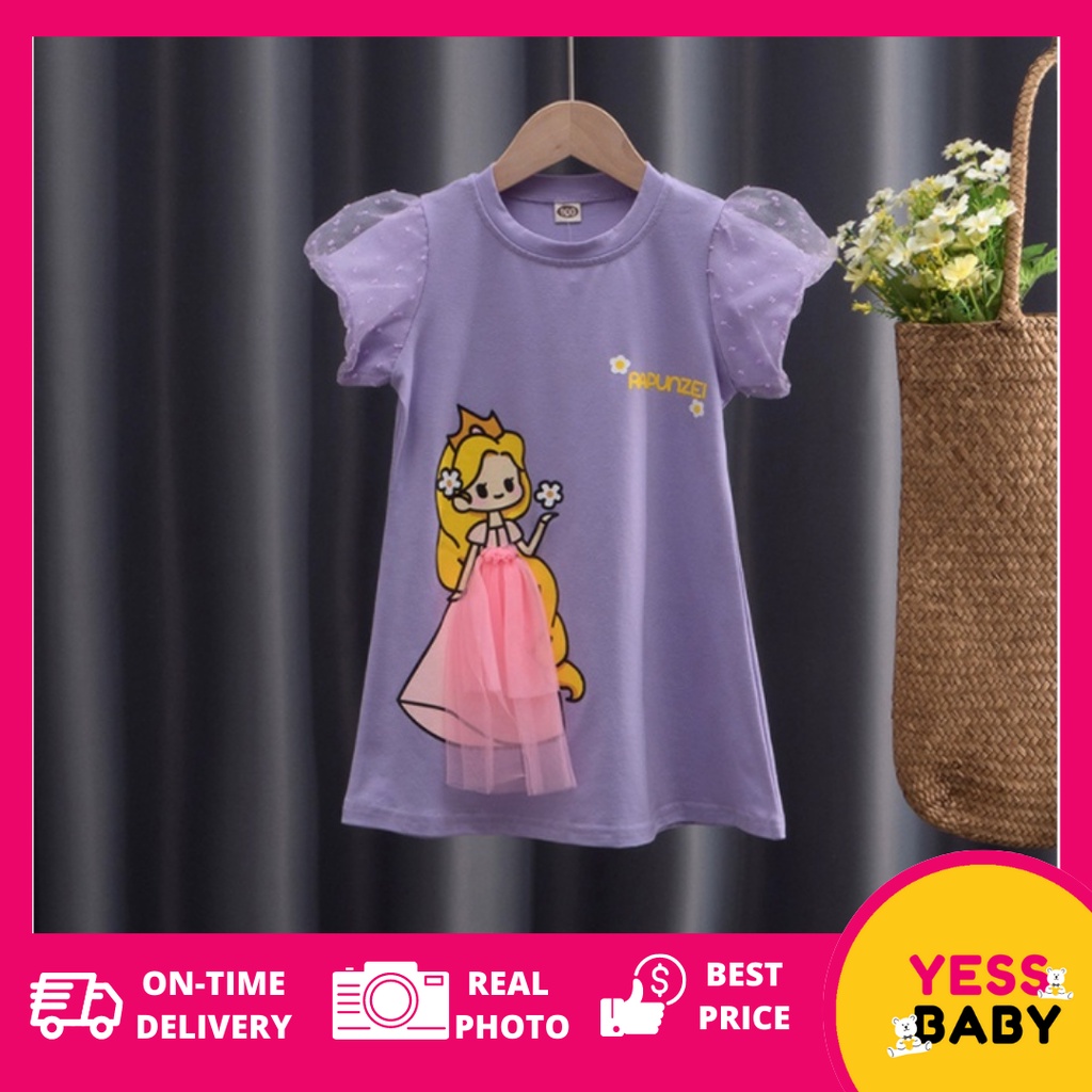 YESSBABY PRINCESS PUFF EBV Baju Dress Anak Perempuan Import